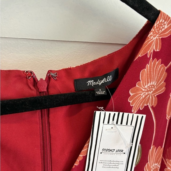 Madewell Red V-Neck Flutter Sleeve Maxi Sundress - Picture 5 of 7